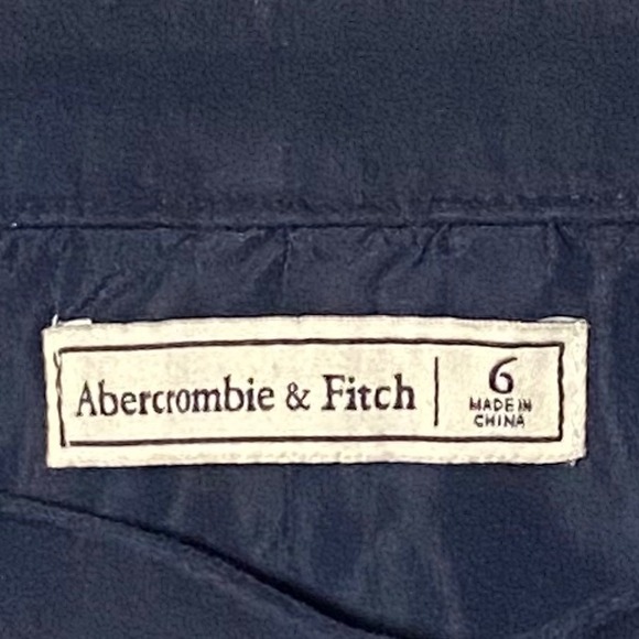 Abercrombie & Fitch Blue Patchwork Faux Leather Suede A-Line Mini Skirt Size 6 - Picture 2 of 6